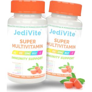 JediVite® beste multivitaminen gummies met vitamine D , vitamine C , vitamine B12 en vitamine K2 voor kinderen, vrouw, man en senior - geschikt voor het hele gezin!