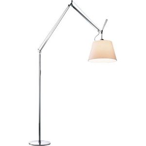 Artemide Tolomeo Mega vloerlamp schakelaar aluminium/Ø 32 cm perkament