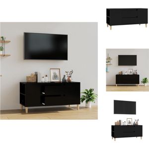 vidaXL Scandinavisch TV-meubel - 102 x 44.5 x 50 cm - zwart - Kast