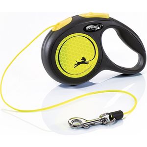 Flexi New Classic Koord - Hondenriem - Neon Band - XS - 3 m  (<8 kg)