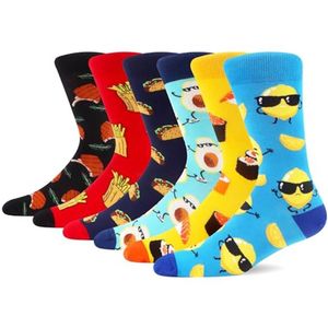 Grappige kleurrijke herensokken van katoen met motief