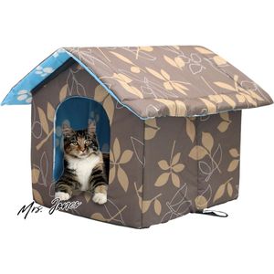 Mrs. Jones Kattenhuis voor buiten winterbestendig waterdicht en warm opvouwbaar met afneembaar kussen voor straatdieren - Buiten - Winterbestendig - Waterdicht - Opvouwbaar - Warm .