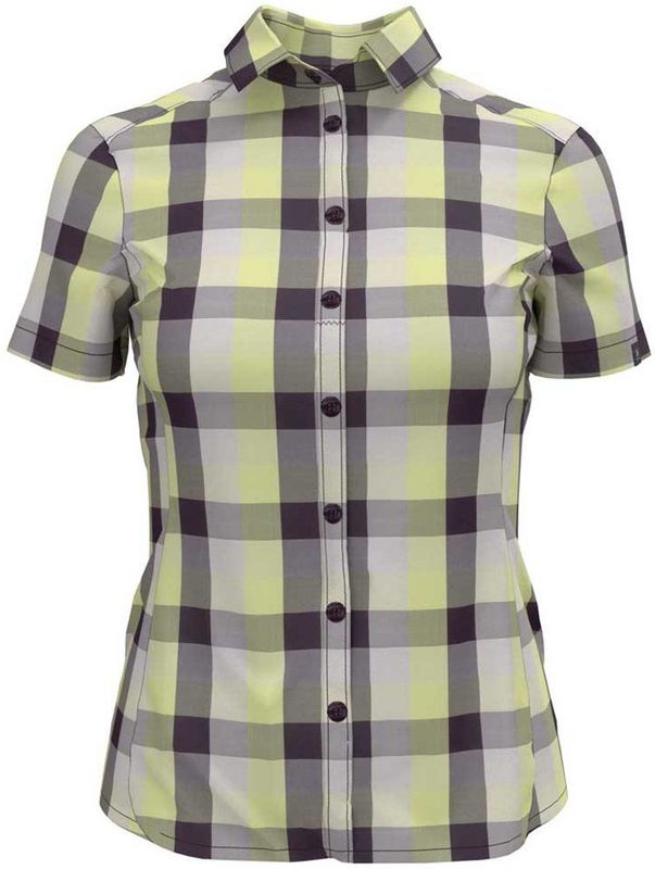 Odlo - Kumano Check - Overhemd - Wit - Zwart - Korte Mouwen