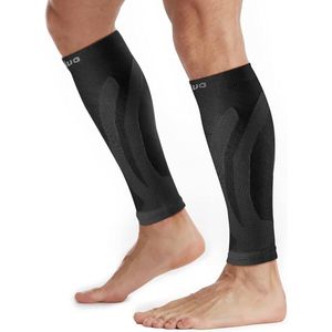 CAMBIVO CS60 Maat L Zwart 2 Paar Compressie Kuitmouwen voor Mannen Vrouwen, Been Compressie Sokken voor Hardlopen, Scheenbeen Splint Ondersteuning, Been Krampen, Kalf Pijn Verlichting, Marathon, Circulatie