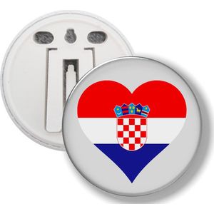 Button Met Clip - Hart Vlag Kroatië
