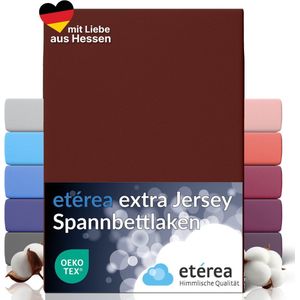 Etérea - Extra Jersey - Hoeslaken - Bordeaux - 100% Gekamd Katoen, Oeko-Tex, Geschikt voor Matrassen tot 35 cm Hoog