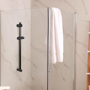 Douchestang roestvrij staal 71,5 cm – incl. kegelvormige sproeier, bovenste boorgat variabel (zwart)
