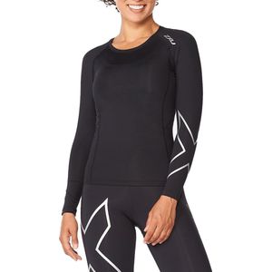 2XU Core Compression LS Dames - Sporttruien - zwart/zilver - maat L