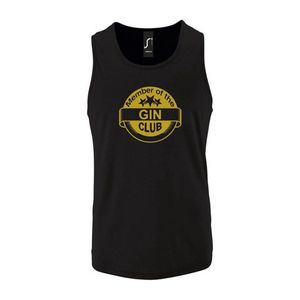 Zwarte Tanktop sportshirt met ""Member of the Gin club"" Print Goud Size M