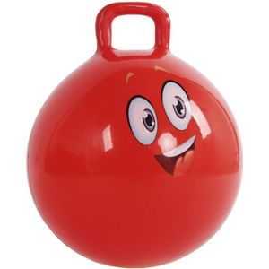 Smiley skippybal rood - 4 tot 8 jaar - 45 cm groot - Met handsvat - Jongens - Meisjes