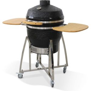 sweeek - Keramische houtskoolbarbecue - kamado - ø57cm - inclusief accessoires - zwart