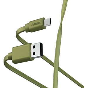 Hama Oplaad-/gegevenskabel ""Flat"", USB-A - micro-USB, 1 m, groen