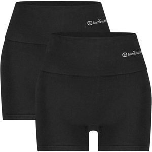 Comfortabel & Zijdezacht Bamboo Basics Stella - Bamboe Boxers (Multipack 2 stuks) Dames - Naadloos - Corrigerend - Zwart - S