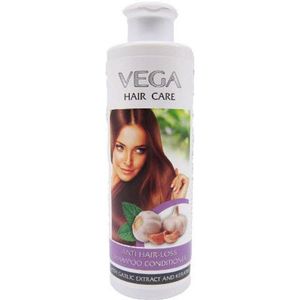 Haar uitval shampoo VEGA Hair Care Anti hair-loss Shampoo Vega Knoflook en Keratine 500 ml Versterkende Keratine Krachtige Knoflookextracten Milde, Verzorgende Formule Natuurlijke Ingrediënten