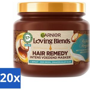 20 x Garnier - Loving Blends - Haarmasker - Rijke Argan - Zeer Droog & Onhandelbaar Haar - 340 ml - Haarmasker - Arganolie - Droog Haar - Natuurlijke Verzorging - Haartype