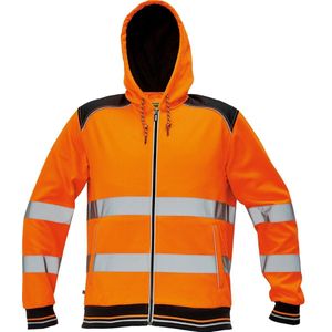 Knoxfield Signalisatie Hooded vest HV fluor oranje, maat M - EN471