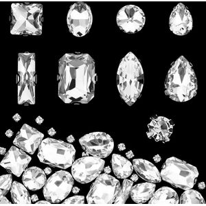 240 stuks strass steentjes opnaaien - glitterstenen platte achterkant kristal edelstenen decoratie - naaien diamanten kleding - doe-het-zelf bruiloftsjurk .