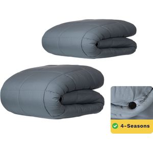 Zelesta® Wonderbed 4 Seizoenen Grey - 140x200cm - Dekbed voor het hele jaar - 30 dagen proefslapen - Bedrukt dekbed - Wasbaar dekbed zonder overtrek - Tweedelig met Drukknopen