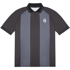 Badèl Sportpolo Unisex – Padel Kleding – Ademend & Duurzaam – Zwart/Grijs - Maat S