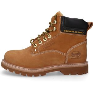 Dockers by Gerli - Hoge Veterschoenen - Golden Tan - Winterboots - Werkschoenen met Profielzool