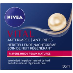 NIVEA - Nachtcrème - VITAL Anti-Rimpel Herstellend - Voor rijpe huid - Met Vitamine F, Teunisbloemolie & Calcium - 50 ml - 1 stuk