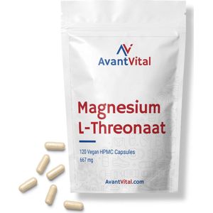 Magnesium L-Threonaat - 120 Vegan Capsules - 667 mg - AvantVital - Voedingssupplementen