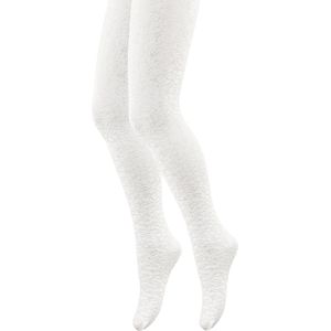 Kinderpanty met bloemen patroon - 40 den - Ecru - Maat 86/92