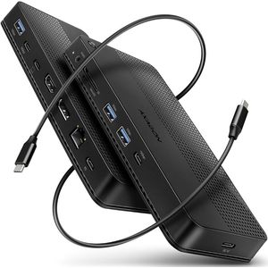 Axagon HMC-U4 laptop dock & poortreplicator Bedraad USB4 Zwart