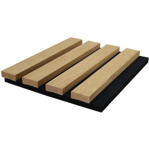 Vente-unique Akoestisch wandpaneel - Licht naturel houtafwerking - Set van 3,12 m² - Set van 2 stuks - PENCIA