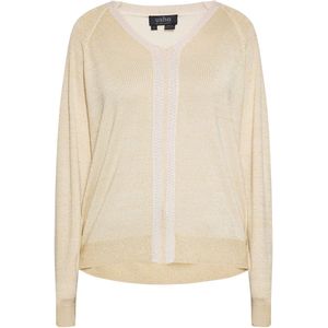 usha - Metallic V-hals Pullover - Langsleeve - Shiny
