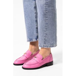 Sacha - Dames - Roze leren penny loafers - Maat 41