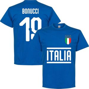 Italië Bonucci 19 Team T-Shirt - Blauw - XXXXL