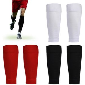 3 Pack Football Sock Sleeves, Comfortable Breathable Shin Guards with Shin, Cut Football Socks, Elastic Football Leg Sock Sleeves for Football Beginner (Black+Red+White)