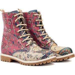 GOBY - Redlove - Boots - Laars - Laarzen - Damesboots - Dames laarzen - Longboots - Handmade - Bloemenprint - Maat 41