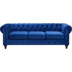 CHESTERFIELD - Chesterfield bank - Marineblauw - Fluweel