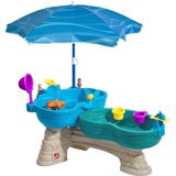 Step2 Spill and Splash Watertafel - Met 11 accessoires en parasol - Waterspeelgoed voor kind - Activiteitentafel met water voor de tuin / buiten