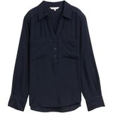 TOM TAILOR - Blouse - Navy - Wijde Blouse - Lange Mouw