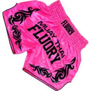 Fluory Muay Thai Kickboks Broek Neon Pink MTSF73 - S