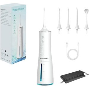 Draagbare monddouche 300 ml - Oplaadbaar, Waterdicht IPX7, 4 Reinigingsmodi met 4 Opzetstukken - Ideaal voor Beugels