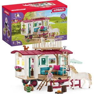 schleich HORSE CLUB - Woonwagen voor geheime club-bijeenkomsten - Kinderspeelgoed voor Jongens en Meisjes - 5 tot 12 jaar - 42593