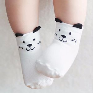 Baby sokjes - Babysokjes met anti-slip laagje - Wit hondje - 12-24 maanden - Veilige eerste stapjes