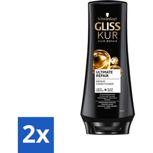2 x Gliss - Hair Repair - Conditioner voor Ultieme Herstel - 200 ml - Haarherstel - Beschadigd Haar - Haarversterker - Conditioner - Glans
