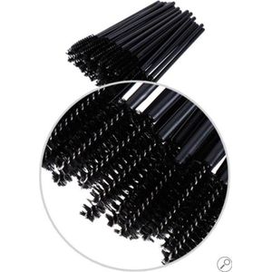Wegwerp Wimper en Wenkbrauw Borsteltje - Make up borstel - Wenkbrauw borstel - Diep zwart 25 stuks