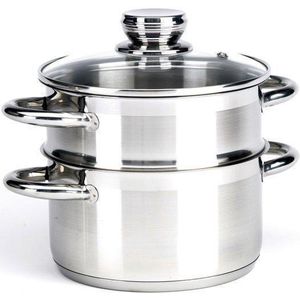 Relance Dann-Cuisine Rijst-/Groentestomer 3-Delig - Ø 18 cm - Roestvrijstaal Met Glasdeksel