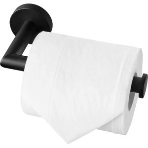 toiletrolhouder, WC roestvrij staal wc-rolhouder voor keuken en badkamer, toilet toiletpapier-1 verpakking(mat zwart) (cilinder)
