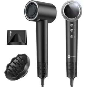 Zwarte Ionen Haar Föhn met Instelbare Snelheden en Temperatuur