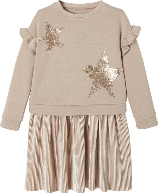 Vertbaudet - Meisjesfeestjurk - Met Sterren van Lovertjes - Twee Materialen