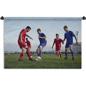 Wandkleed Voetbal - Voetbalwedstrijd Wandkleed katoen 150x100 cm - Wandtapijt met foto