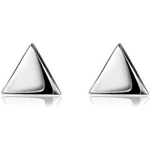 ZINZI zilveren oorknoppen glad driehoek 6mm ZIO1375