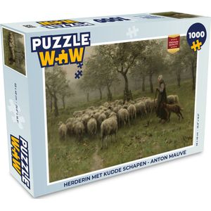 Puzzel Herderin met kudde schapen - Anton Mauve - Legpuzzel - Puzzel 1000 stukjes volwassenen